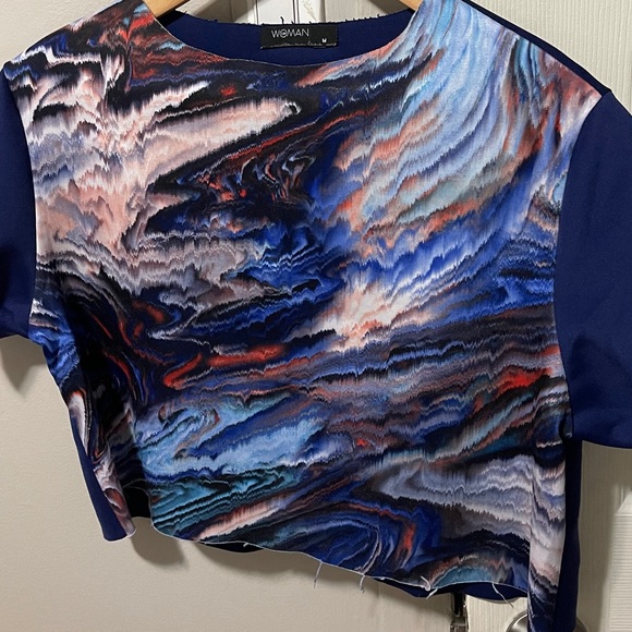 Blue marble crop top - Picture 1 of 3